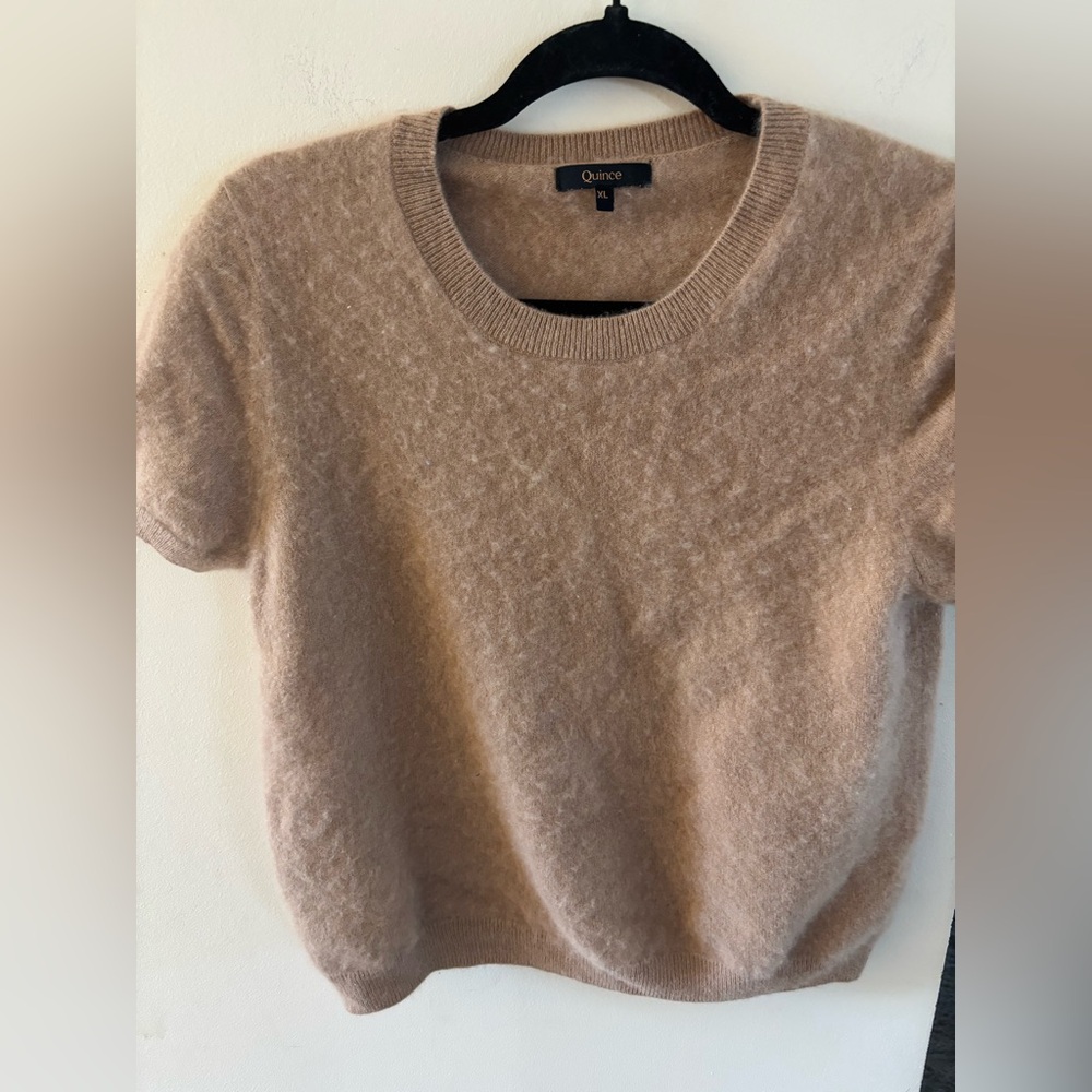 Quince Tan Crew Neck Sweater
